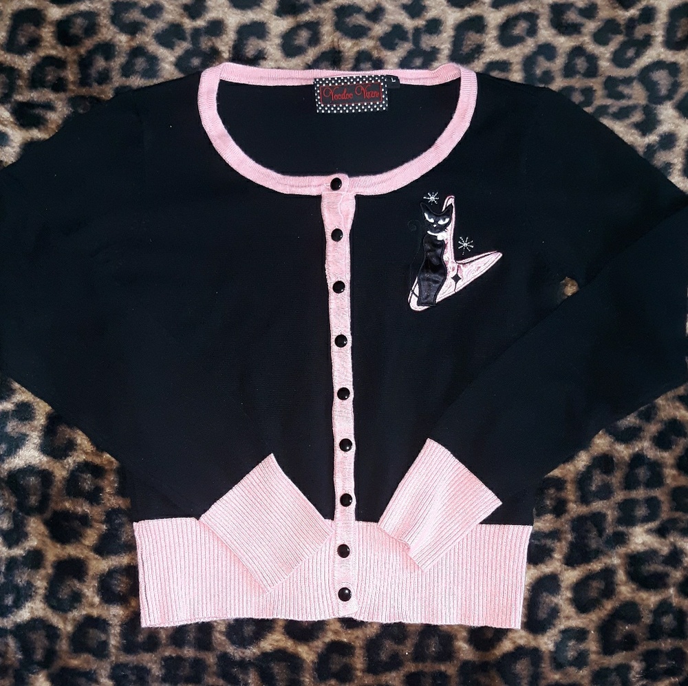 Pink Pinup Kitty Cardigan